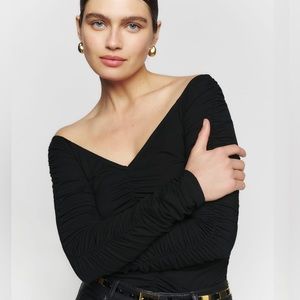 Reformation Black Long Sleeve Top